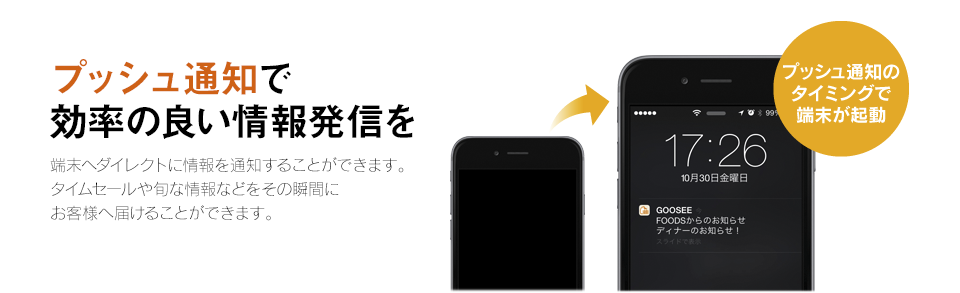 プッシュ通知で効率のよい情報発信